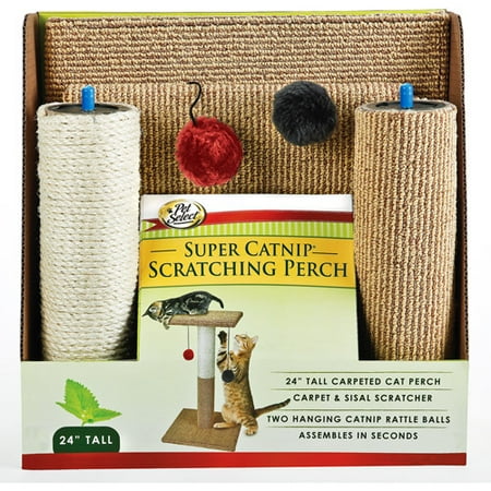 Pet Select Super Catnip Sisal & Carpet Scratching Perch, 24"