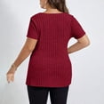 thumbnail image 5 of Wlynlyn Womens Plus Size Tops Short Sleeve Sweater Casual V Neck Knit Tops Ribbed Knit Going out Tops Loose Fitted XL, 5 of 8