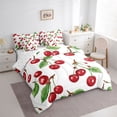 thumbnail image 3 of Feelyou Cherry Leaf Plant Bedding Comforter Set 7pcs, Cute Cartoon Theme King Bedding Sets, 3 of 8