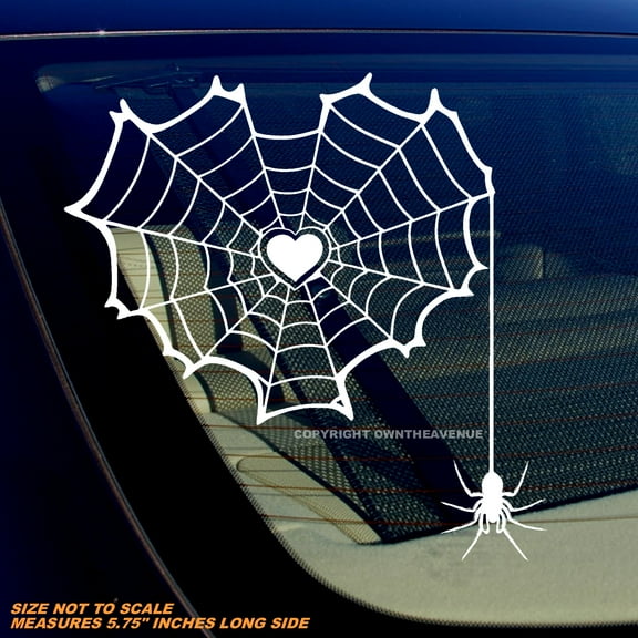 Spiderweb Heart Car Truck Window Bumper Laptop Vinyl Decal 5.75"