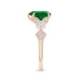thumbnail image 3 of ANGARA Lab Grown 1.5 Ct Pear Emerald Engagement Ring with Leaf Motifs for Women in 14K Rose Gold (Size-9x7mm) | May Birthstone, Anniversary, Jewelry Gift for Women | Lab-Grown Emerald Ring, 3 of 9