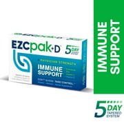 EZC Pak D 5-Day Immune System Booster for Cold and Flu Relief, Echinacea Capsules with Vitamin D, Vitamin C and Zinc Supplements for Immune Support