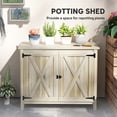 thumbnail image 4 of Outsunny Wood Outdoor Storage Cabinet, Compact Garden Shed Potting Shed with Shelf and Double Doors, Natural Wood, 4 of 8