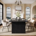 thumbnail image 5 of Tribesigns Modern Dining Table for 6, 63" Wood Rectangular Kitchen Table, Large Kitchen Dinner Table with Striped Pedestal Wood Base for Dining Room, Kitchen Furniture, Black, 5 of 5
