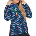 thumbnail image 5 of Yiaed Colorful Fish 3 Print Womens Casual Hoodies Crew Neck Long Sleeve Sweatshirts With Pocket Pullover Tops Women's Hooded Sweatshirt-XX-Large, 5 of 5