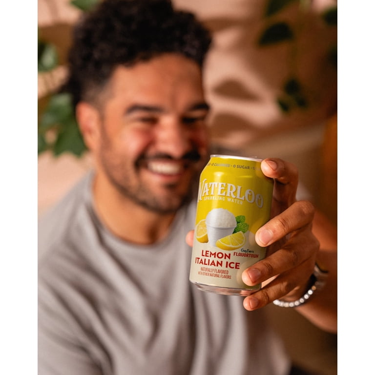 Waterloo Lemon Italian Ice Sparkling Water, 12 fl oz, 12 Pack photo 4