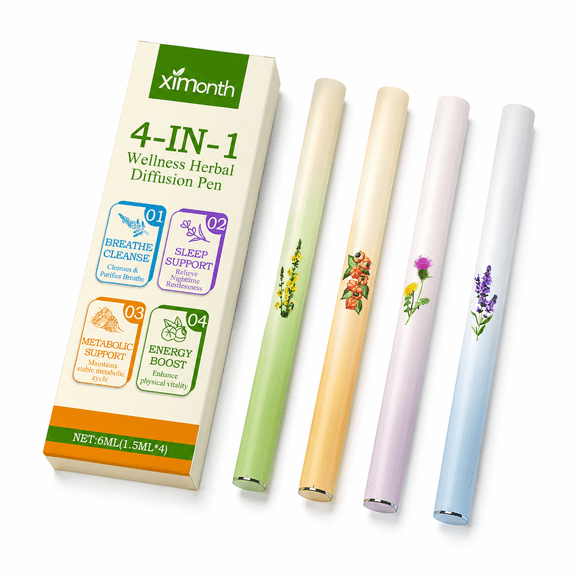Novalora 4-In-1 Diffusion Pen Set – Plant-Based Aromatherapy, Relaxation And Mood-Enhancing Fragrance Sticks, Portable Diffuser Pen for Home, Office And Travel, Compact 4-Piece Set