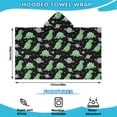 thumbnail image 2 of Black Cartoon Space Dinosaurs Pattern Hooded Bath Towel，50"x30" for Ages 3 To 12 Kids, Quick Dry Lightweight Soft Microfiber Hood Beach Towel Cover Up for Kids, 2 of 7