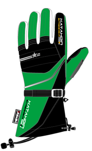 green snowmobile gloves