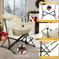 thumbnail image 3 of Ainfox Portable Hammock Camping Chairs with Footrest, Cup Holder, Headrest Cushion Pillow, Rocking, Fodable, Beige, 3 of 7