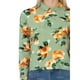 thumbnail image 3 of Blusa Mujer Casual Manga Corta Floreada Verde Olivo Palassi 3917, 3 of 7