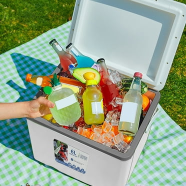 Portable Cooler Insulated Box, Lunch Cooler Box, 6 L Insulated Box, Leak Proof Outdoor Hard Cooler Keeps Ice For Up To 3 Days, For Beach Camping, Travel, Outdoor Party, White