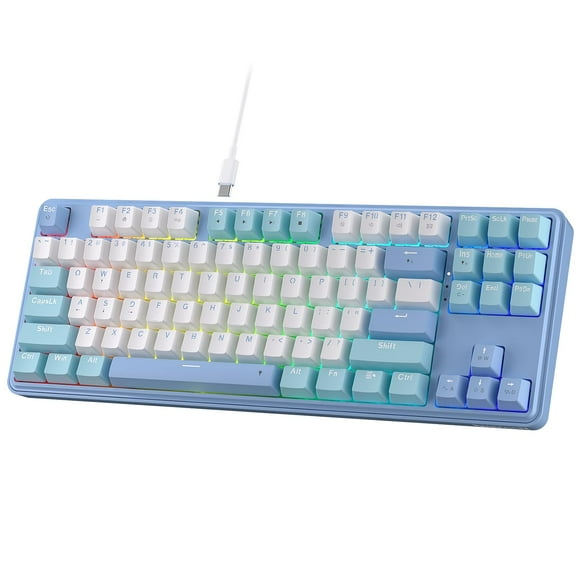 Redragon K707 80% Wired Gasket RGB Gaming Keyboard, 3-Modes 87 Keys TKL Mechanical Keyboard w/Hot-Swap Socket, Mixed Color Keycaps & 4-Layer Noise Dampening, Custom Linear Switch