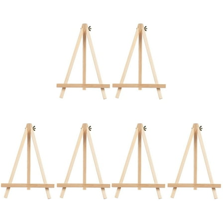 TAILTOSS Wood Easel Khaki for Picture Rack Small Studio 6Pcs 7.9*5.5*0.8In