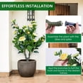 thumbnail image 3 of 35-pulgada artificial camellia con ground spike-4-pack yellow fake silk topiary trees para home decor in garden patio y indoor spaces, 3 of 7