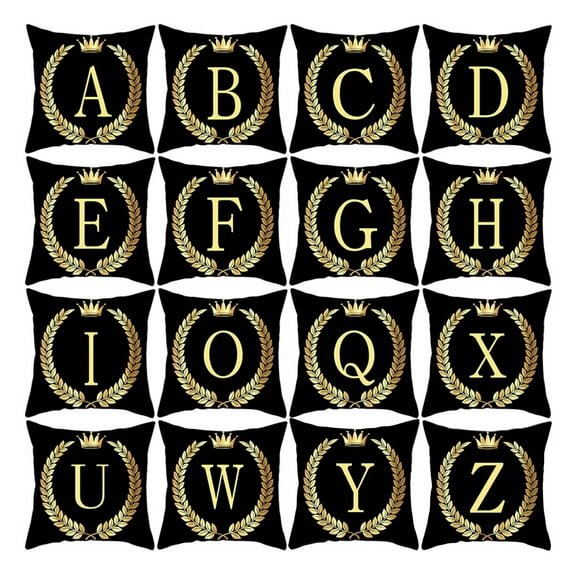 Joernso Pillow Cases Decorative Skin-friendly Washable Black Gold Throw Pillow Cover for Home