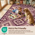 thumbnail image 4 of Design&I 5'x7' Washable Area Rug Purple Boho Lattice Abstract Southwestern Geometric Scroll Vintage for Dining Room, Under Table, Home Office, Snag-Free, Skid-Resistant, 4 of 7