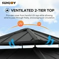 thumbnail image 6 of Sunjoy Wooden Gazebo 11’ x 11’ Outdoor Gazebo Patio Steel Gazebo with Cedar Frame and Ceiling Hook Wood Gazebo with 2-tier Metal Roof, Brown, 6 of 9