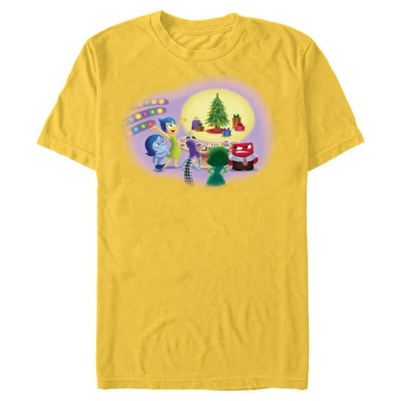 Disney PIXAR Inside Out Retro Holiday - Short Sleeve Blended T-Shirt for Adults - Customized-Yellow