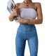 thumbnail image 4 of VISgogo Mujer Moda Flare Pantalones Largos, Vintage Estampado Cintura Alta Delgado Micro Campana Pantalones VISgogo moda, 4 of 5