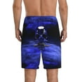 thumbnail image 3 of Naloa Steel Skull Men's Short Pajama Pants, Lounge Comfort Shorts with Elasticized Waistband and Side Pockets - Large, 3 of 9