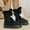 #270-Black, variant on Roncen Women's Retro Suede Leather Winter Boots - Thick Sole High Top Round Toe Snow Boots with Fleece Lined Warmth for Fall and Winter Fashion