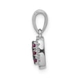 thumbnail image 4 of Auriga Fine Jewelry 14K White Gold Diamond and .23 Ruby Square Halo Pendant for Women, 4 of 6