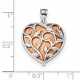 thumbnail image 3 of Finejewelers 14k White Rose Polished Satin Floral Heart Charm in 14 kt Two Tone Gold, 3 of 3