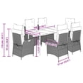 thumbnail image 2 of vidaXL 7 Piece Garden Dining Set with Cushions Beige Poly Rattan, 2 of 5