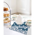 thumbnail image 4 of Japanese Rabbits Kitchen Dish Towels for Drying Dishes Set of 3, Vintage Navy Blue Farmhouse Checkered Waffle Weave Microfiber Hand Tea Bathroom Towels Quick Dry & Absorbent Towel 12x12, 4 of 7