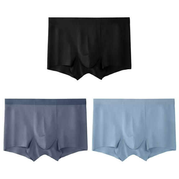 ZestMode 3 Pack Men's Underwear Boxer Briefs Pack,Breathable Ice Silk Cotton Regular Boxer Briefs Underwear Pack Fashion Casual Comfort Underwear Soft Boxer Cotton Underwear
