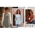 thumbnail image 5 of OALUXE Long Sleeve Shirts for Women Casual Tunic Tops Loose Fit Lightweight Sweaters Color Block, 5 of 7