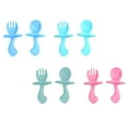 thumbnail image 2 of baby eating training spork 4 Set Baby Spoon Fork Plastic Safe Eating Training Premium Spoon Fork Baby Tableware for Toddlers, 2 of 9