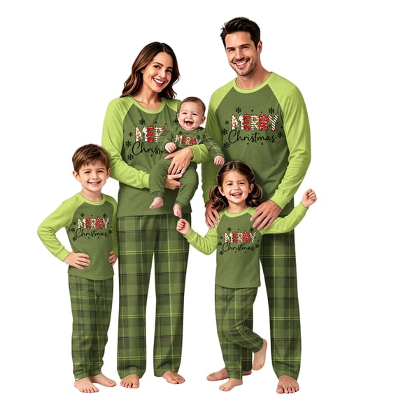 Lvotionpl 2026 Family Christmas Pajamas Matching Sets, Matching Family Christmas Pjs Long Sleeve Top & Pants Set Matching Holiday Family Pajama Xmas Sets