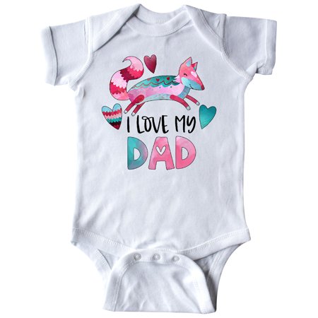 

Inktastic I Love My Dad Pink and Blue Fox with Hearts Gift Baby Boy or Baby Girl Bodysuit
