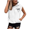 thumbnail image 3 of Sentmoon Chandails à Capuchon Femmes Manches Courtes Amples Surdimensionnés Chandails pour Femmes avec Imprimé avec Poche Cordon Vêtements pour Femmes Été Tendance pour l'Automne Randonnée Blanc m, 3 of 6