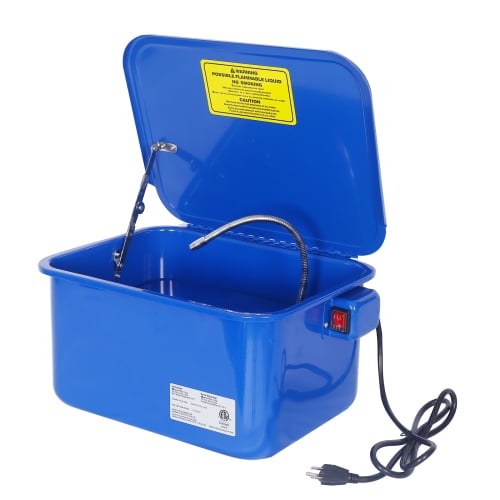 Portable Steel Parts Washer with 110V Electric Pump, 3.5 Gallon