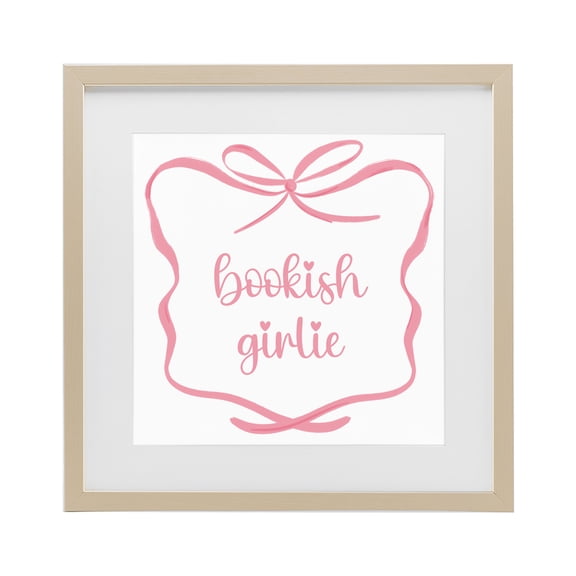 Stupell Industries Bookish Girlie with Bow Birch Framed Print Under Glass, design by Lucille Price