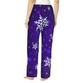 thumbnail image 2 of Bingfone Pajamas for Women,Dark Purple Snowflakes Pajama Pants with Pockets-Medium, 2 of 7