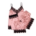 thumbnail image 3 of Mefallenssiah Women'S Plus Size Pants 3Pc Women Lace Satin Sleepwear Lingerie Camisole Bow Trousers Casual Pajamas Reduced Price, 3 of 9