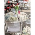 thumbnail image 6 of Outdoor Tablecloth with Umbrella Hole Zipper Vintage Eiffel Tower Round Tablecloth 60" Waterproof Outside Table Cloth Retro Love Floral Botanical Beige Patio Table Cover Tablecloths for Picnic Party, 6 of 8