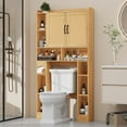 thumbnail image 7 of Vabches Rattan Over-The-Toilet Storage Cabinet with Toilet Paper Holder Above Toilet Organizer with Rattan Doors, Toilet Shelf for Restroom, Bathroom, Laundry, 7 of 7
