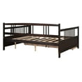 thumbnail image 6 of PAPROOS Full Size Daybed with Storage, Solid Wood Daybed with 2 Storage Drawers, Heavy Duty Daybed Frame, Living Room Sofa Bed, No Box Spring Needed, Espresso, 6 of 10