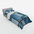 thumbnail image 3 of Ambesonne Blue Bedding Set 4 Pcs, Denim Patchwork Pattern, Queen, Blue, 3 of 3