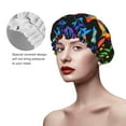 thumbnail image 4 of Disketp Mexican Flower Traditional1 Shower Caps,Reusable Shower Cap For Women, Double Layer Waterproof Hair Cap, Large Size For All Hair Lengths,For Girls Spa Home Salon Use, 4 of 9