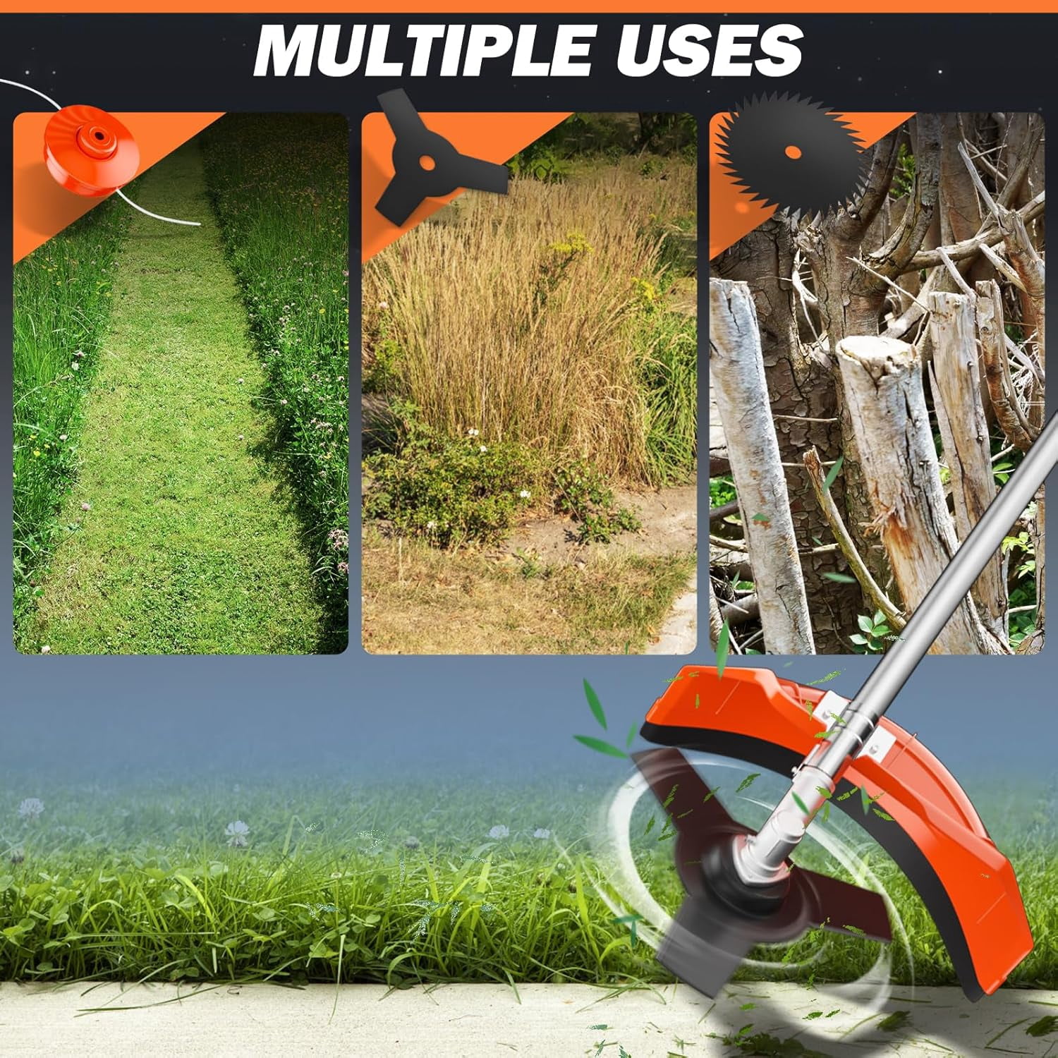 Datingday 52cc 3 in 1 Weed Eater Gas Powered,2-Stroke Gas Brush Cutter,Gas String Trimmer and Gas Weed Wacker Trimmer for Weeds and Grass