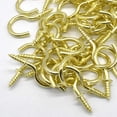 thumbnail image 3 of 7/8 Inch Brass Screw Hooks with 50 Metal Ceiling Mounts for Durable Hanging Applications., 3 of 3