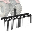 thumbnail image 2 of QinaQin 60-Inch Steel Landscape Rake with Three-Point Hook, Heavy-Duty Spring-Loaded Auger, Suitable for Pine Needles, Straw, Leaves, and Grass Clippings – Trailer Attachment, 2 of 7