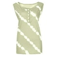 thumbnail image 3 of qucoqpe Women Plus Size Tank Tops Summer Casual Stripe Printing Crewneck Button Sleeveless Loose T-Shirt Blouse, 3 of 5