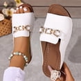 thumbnail image 2 of Lenago Slippers for Women Solid Color Cozy Platform Slip On House Shoes Flat Soft Memory Foam Anti-Skid Rubber Sole Bedroom Indoor Outdoor Slipper Sandals, 2 of 8